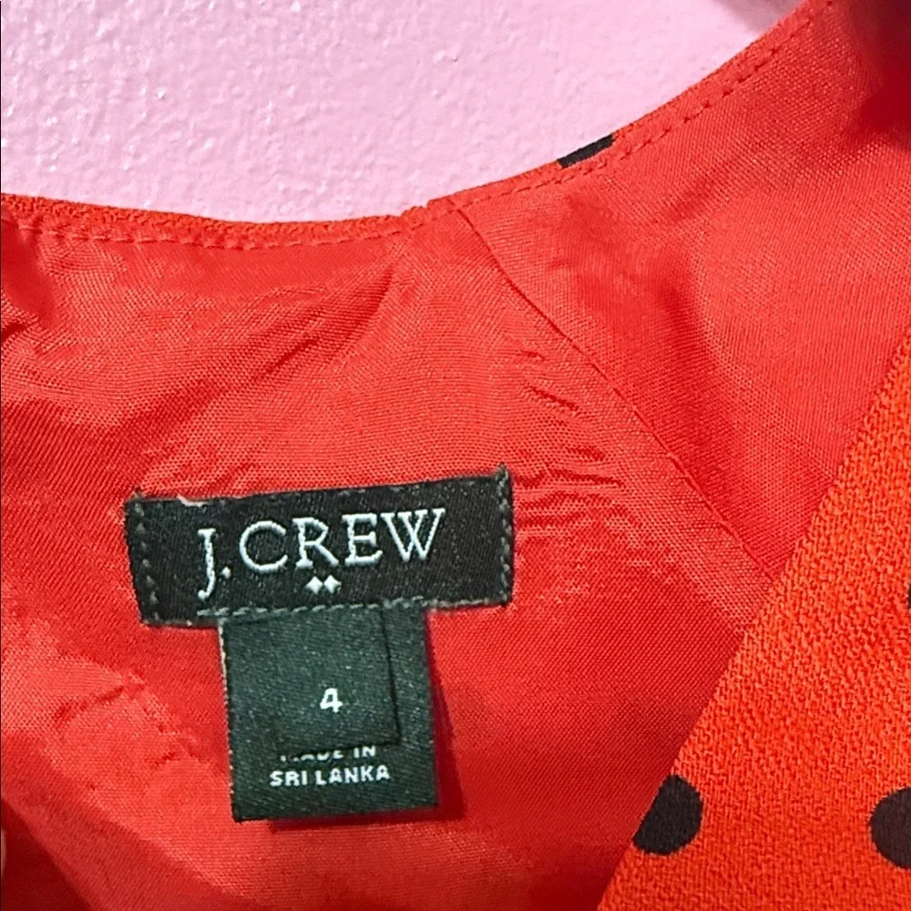 J. Crew Red and Black Polka Dot Mini Dress size 4